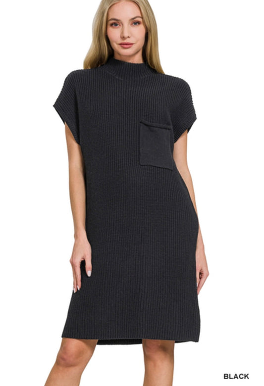 Mock Turtleneck Sweater Dress