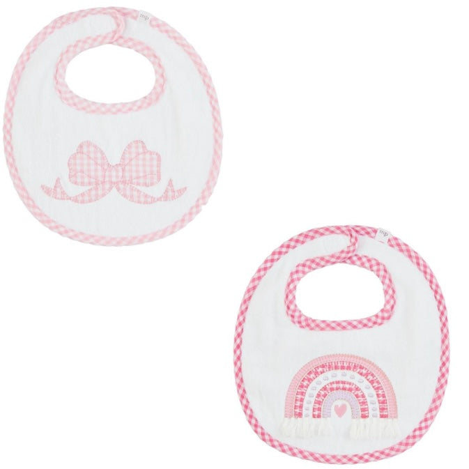 Pink Baby Bibs, appliqué