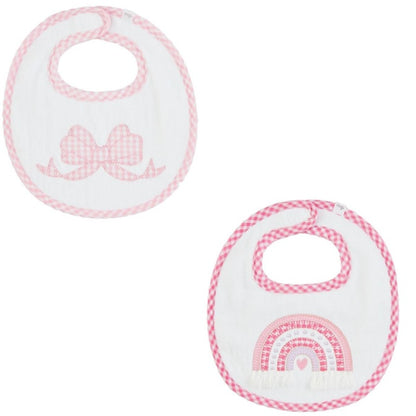 Pink Baby Bibs, appliqué