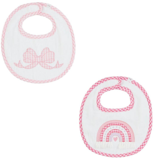 Pink Baby Bibs, appliqué