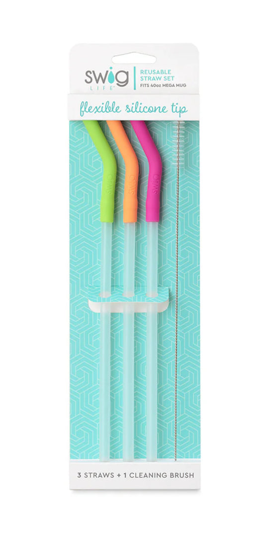 Neon Reusable Straw Set