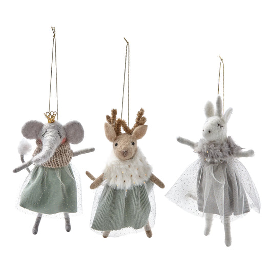 Glam Animals Ornaments, Assortment of 3