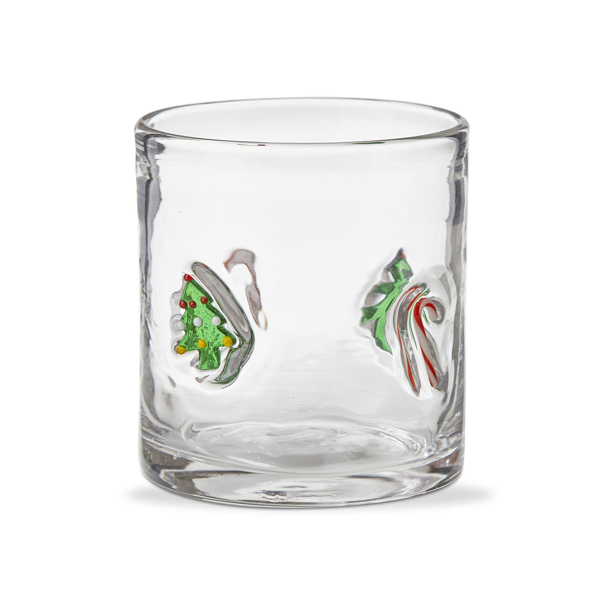 Christmas Tree & Candy Cane Double Old Fashioned Glass