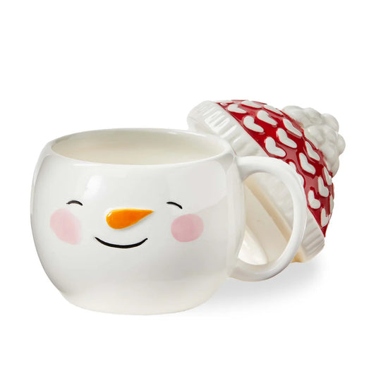 Snowman With Hat Lidded Mug