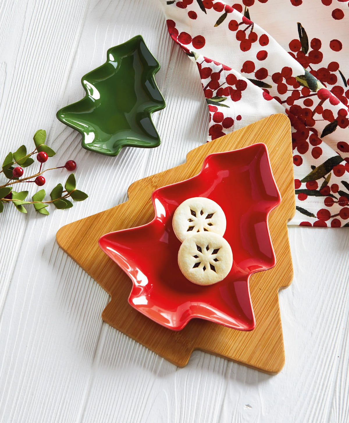 Tree Charcuterie and 2 Tree Shaped Dishes