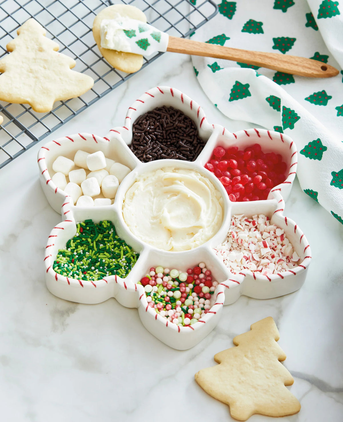 Snowflake 7 part Serving Dish