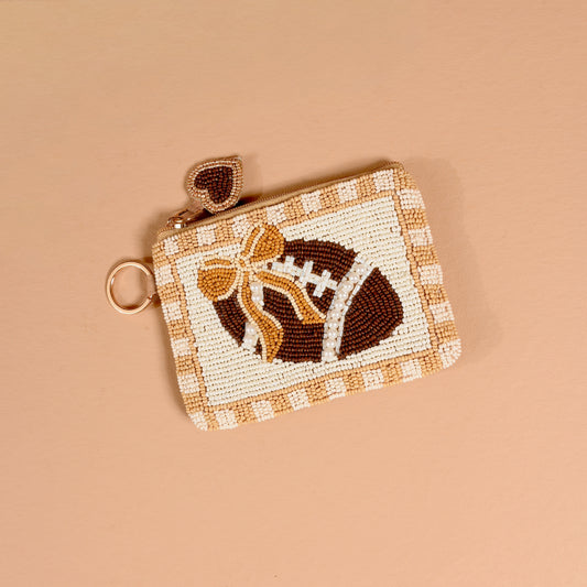 Handcrafted Beaded Pouch-Fab Football