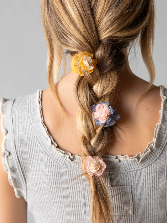 Fabric Flower Hair Clips