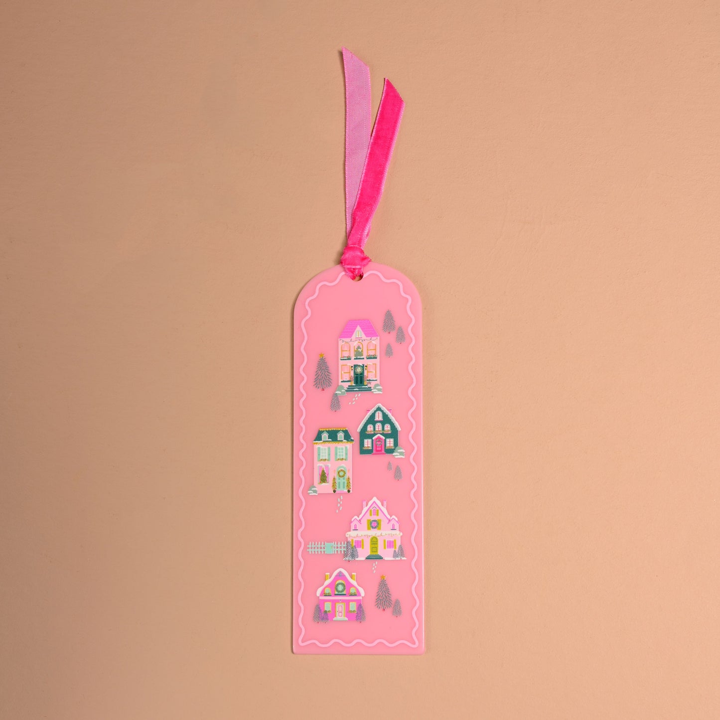 Acrylic Bookmark-Pink Pine Village