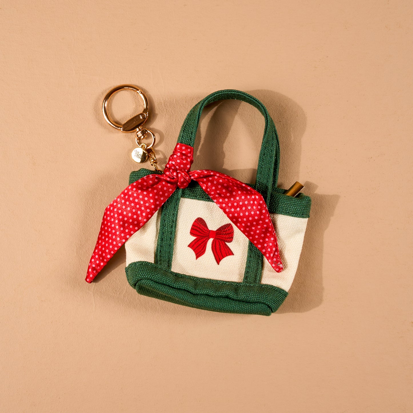 Tiny Tote Bag Charm-Merry Little Bow