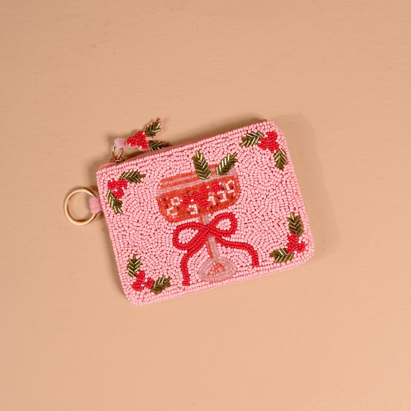Handcrafted Beaded Pouch-Christmas Collection