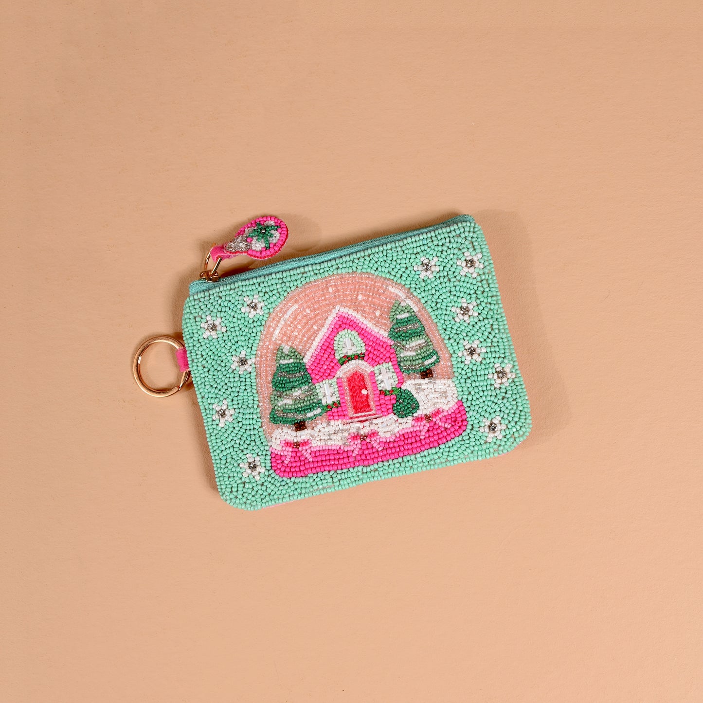 Handcrafted Beaded Pouch-Christmas Collection