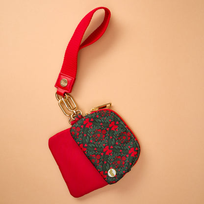 Red Dynamic Duo Pouch Wristlet - A Merry Moment