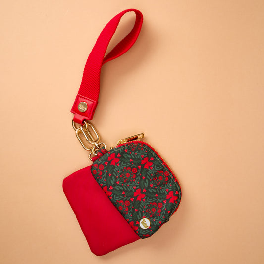 Red Dynamic Duo Pouch Wristlet - A Merry Moment