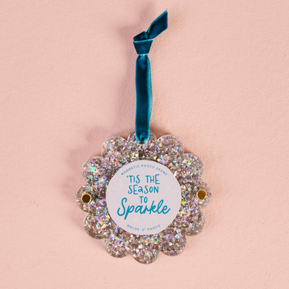Darling Scalloped Round Picture Frame Ornament