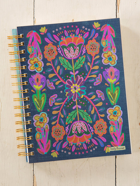 Blue Folk flower Planner, to do list