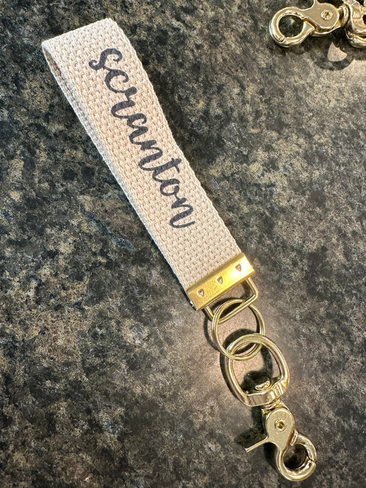 Local Love Two Sided Script Keychain