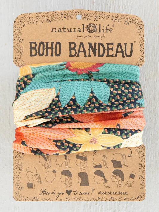 Boho Bandeau Blue Coral Floral