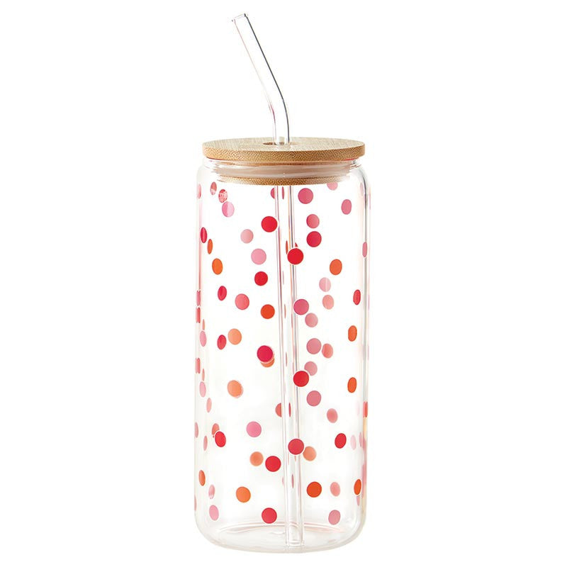 Glass Cold Brew Tumbler - Red Dot