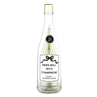 Acrylic Champagne Bottle + Glasses