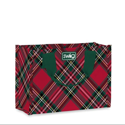 Christmas Plaid Reusable Gift Bags Small