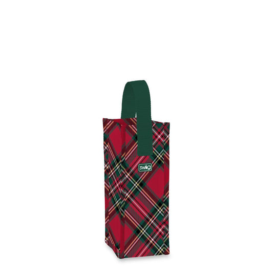 Christmas Plaid Reusable Gift Bags (Wine)