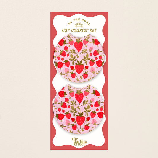 On the Road Car Coaster Set-Strawberry Fields