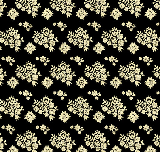 Half Boho Bandeau® Headband - Black Cream Floral