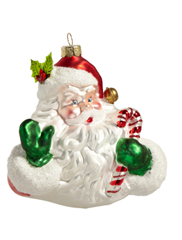 Santa or Snowman Blown Glass Ornament