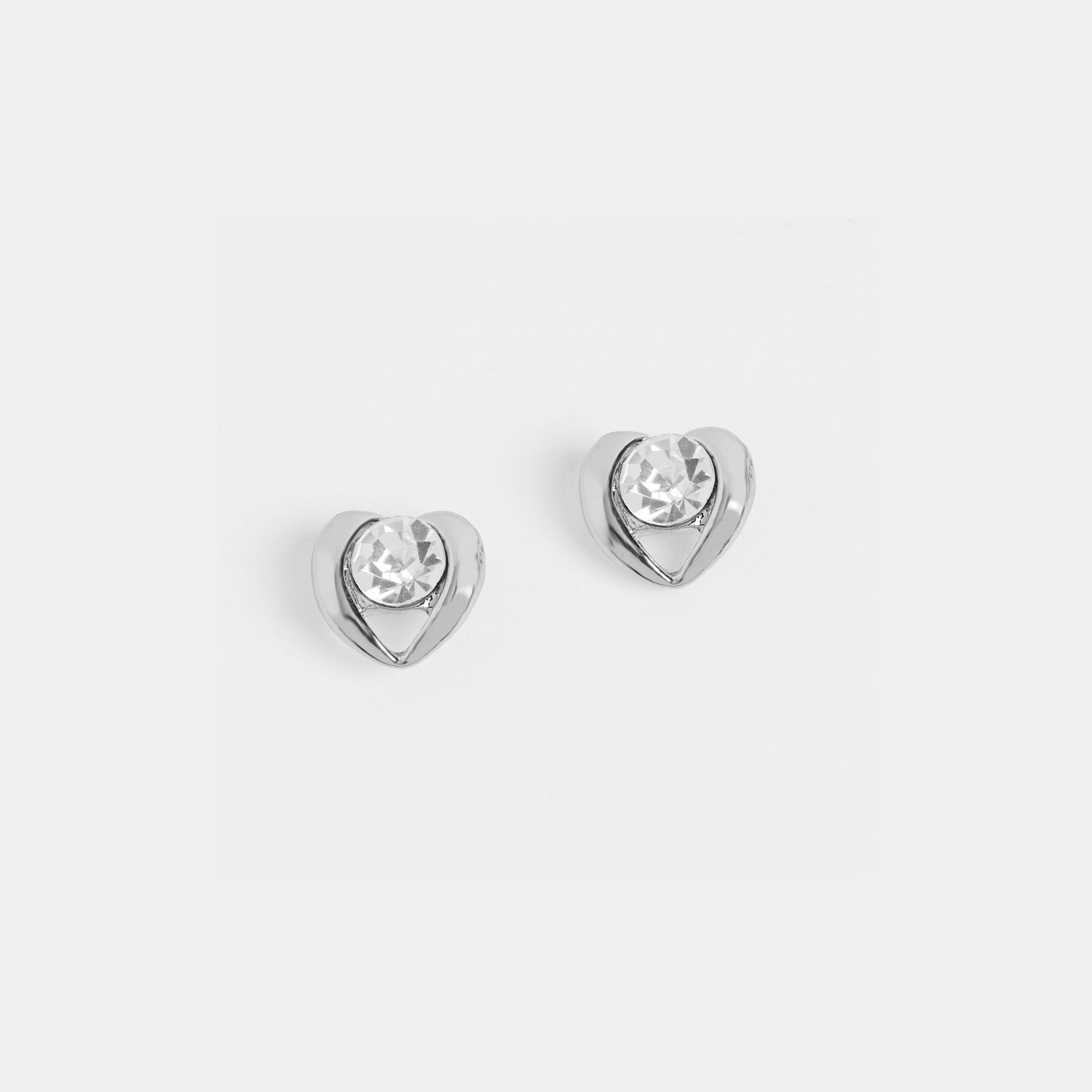 Whispers Jeweled Heart Stud Earrings