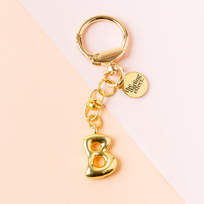 Gold Bubble Letter Keychain