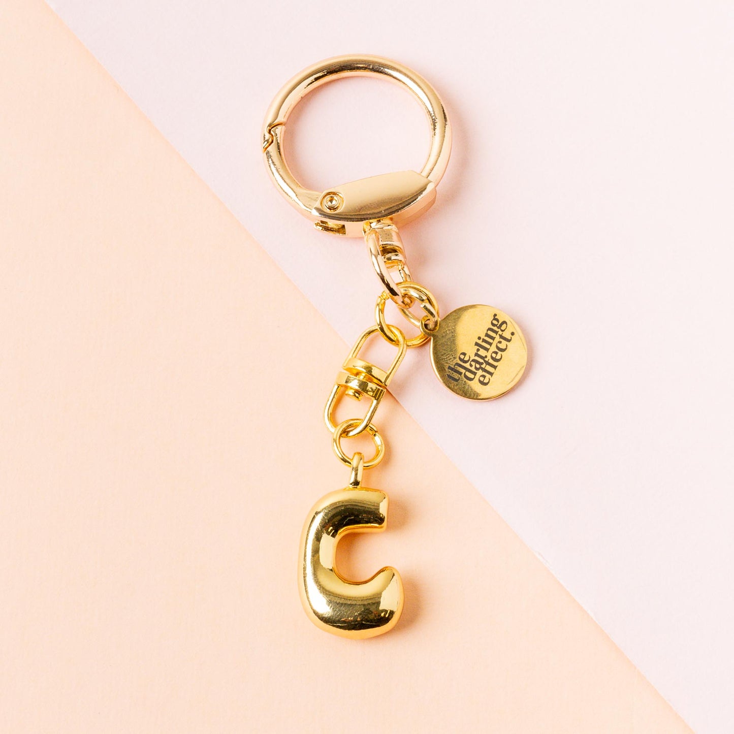 Gold Bubble Letter Keychain