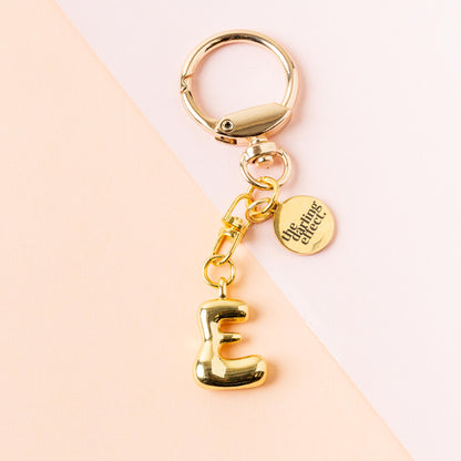 Gold Bubble Letter Keychain