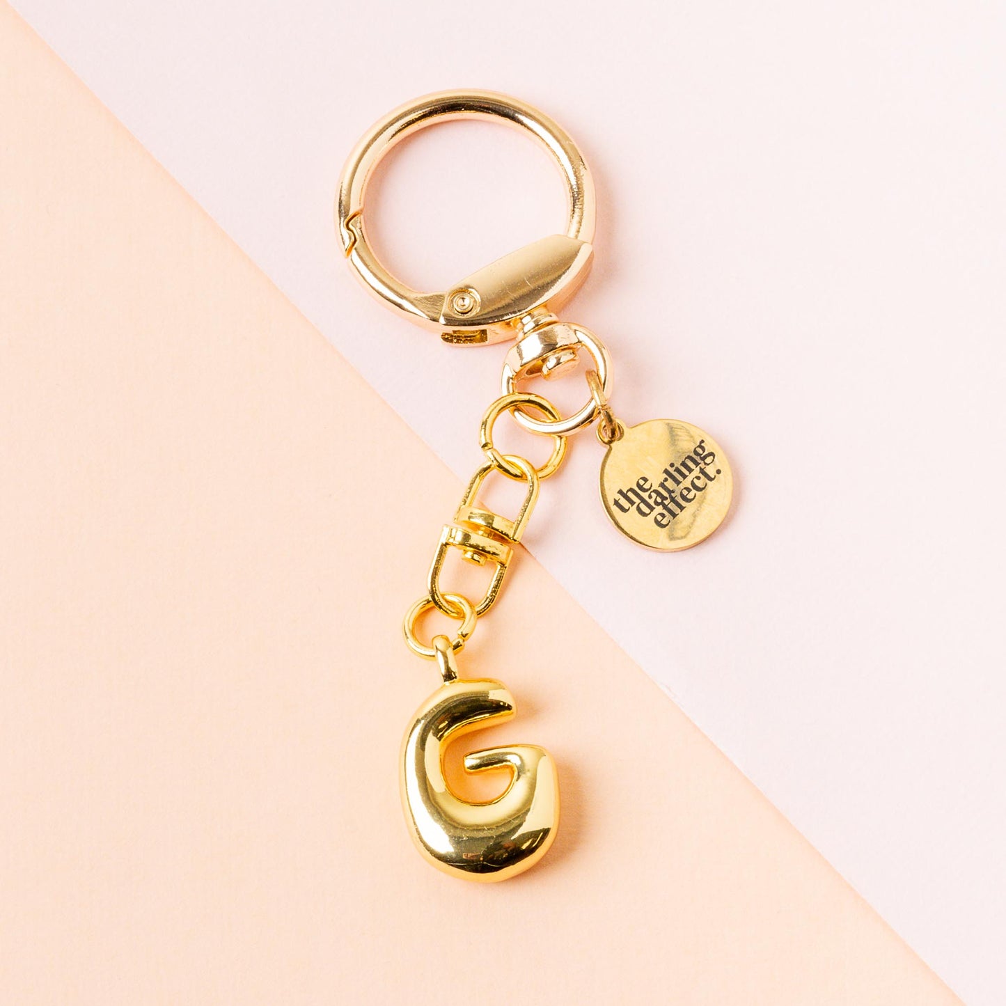 Gold Bubble Letter Keychain