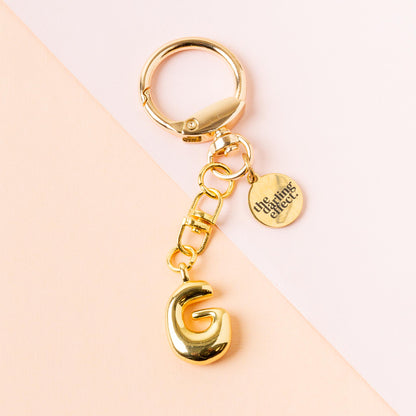 Gold Bubble Letter Keychain