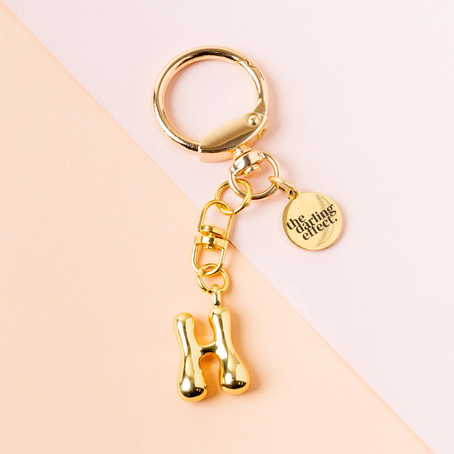 Gold Bubble Letter Keychain