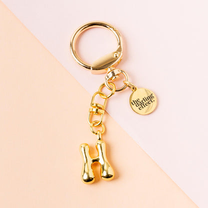 Gold Bubble Letter Keychain