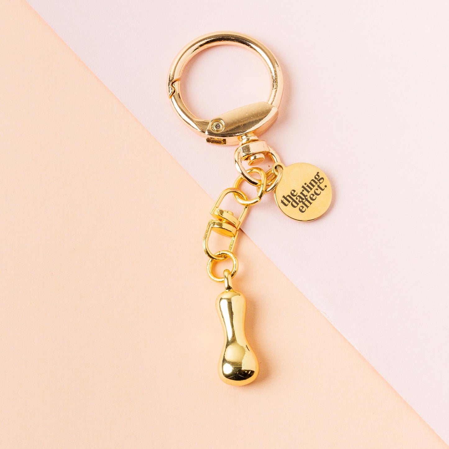 Gold Bubble Letter Keychain