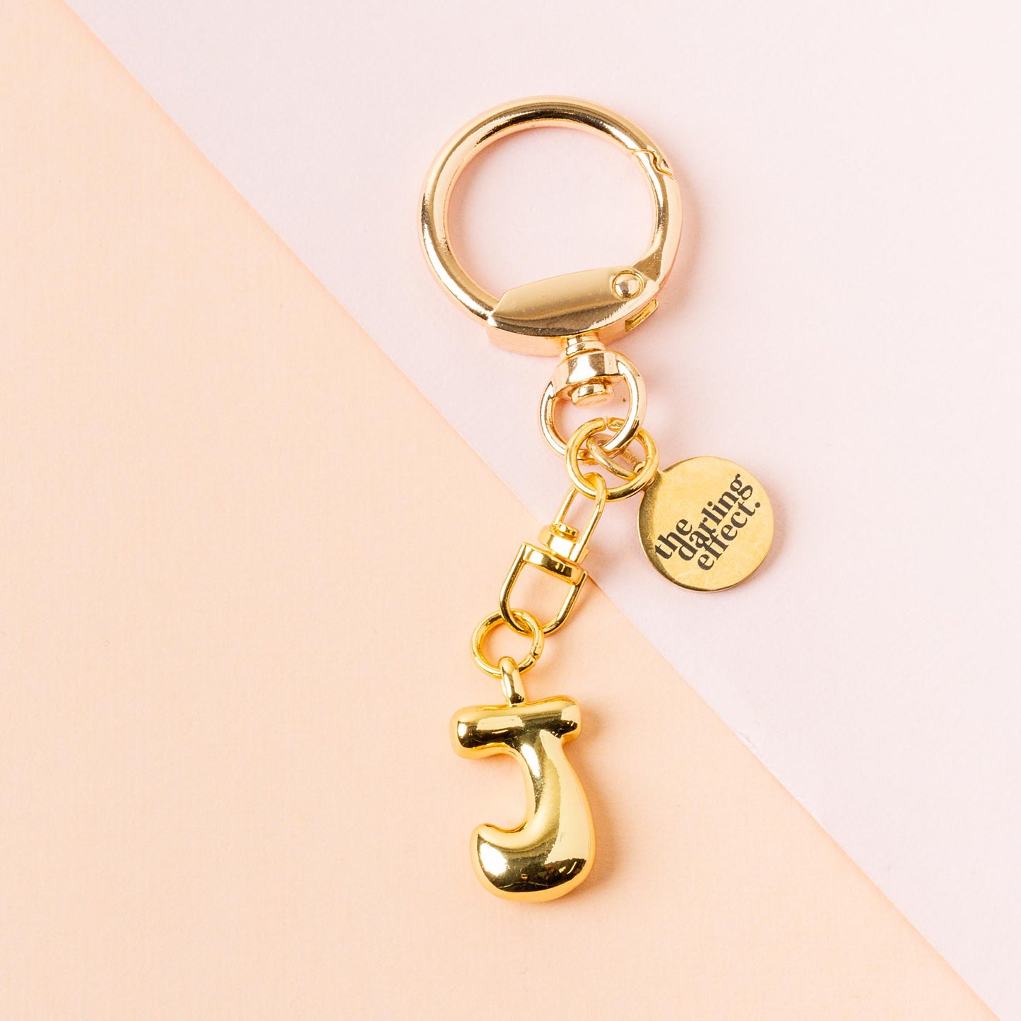 Gold Bubble Letter Keychain