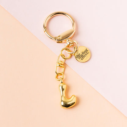 Gold Bubble Letter Keychain