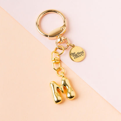 Gold Bubble Letter Keychain
