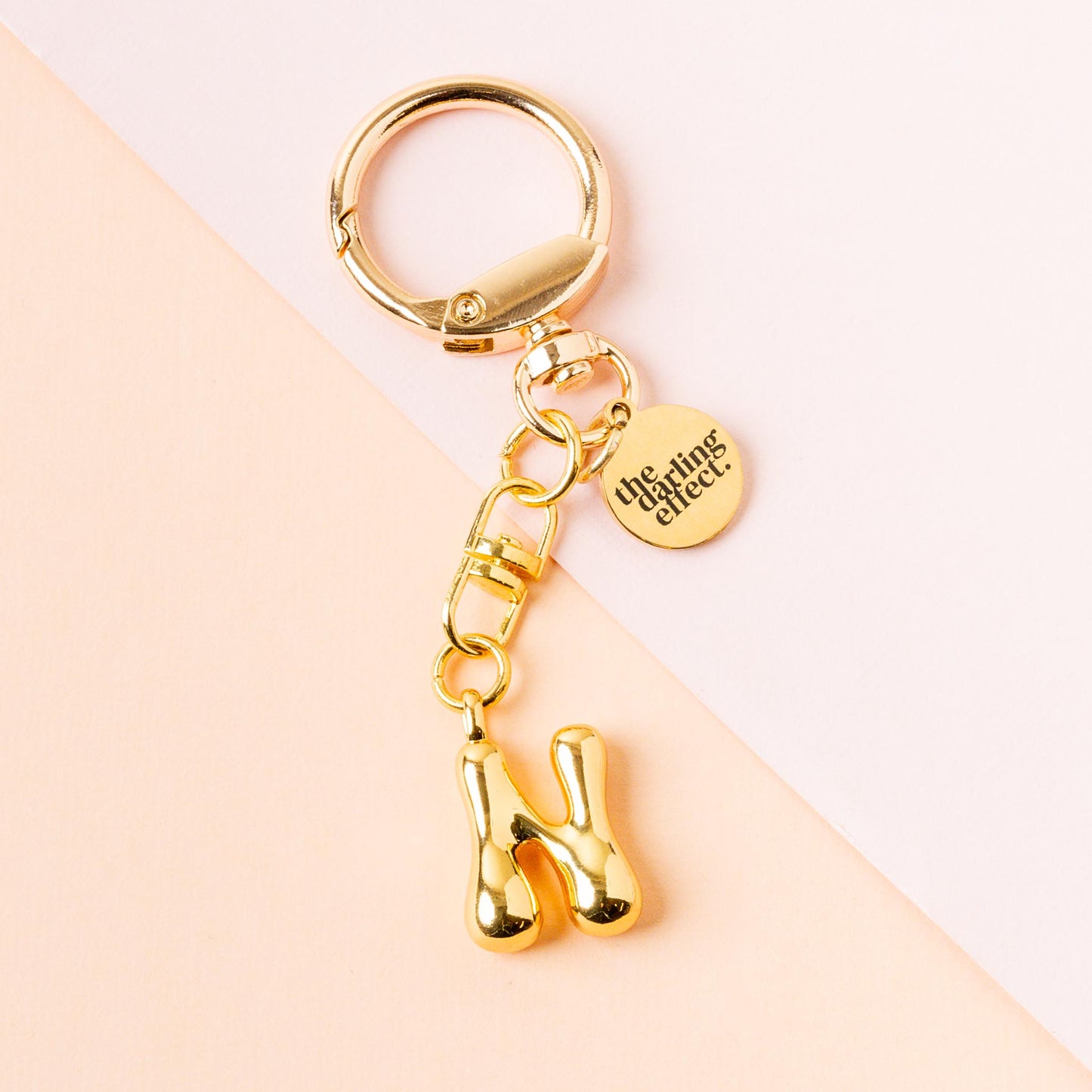 Gold Bubble Letter Keychain