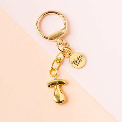 Gold Bubble Letter Keychain