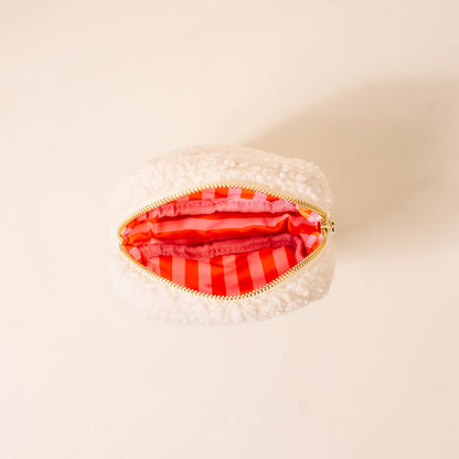 Fuzzy Teddy Pouch Candy Corn