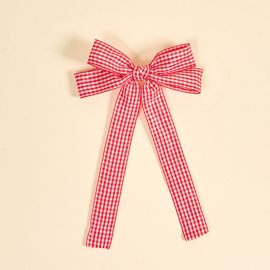 Double Take Hair Bow-Gingham