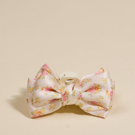 Mini Satin Bow Claw Clip-Endless Daydream Cream