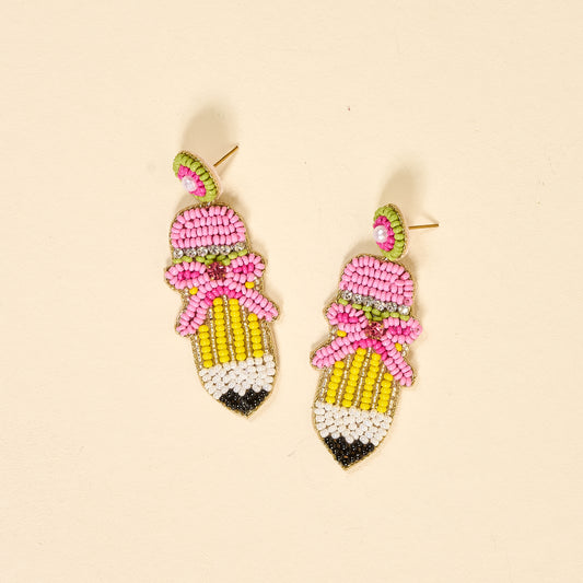 Beaded Earrings-Pencil Me In