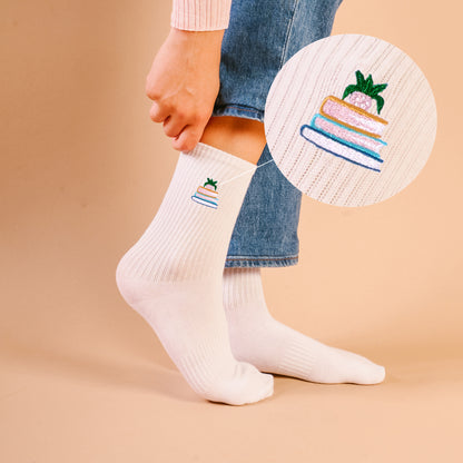 Embroidered crew Socks