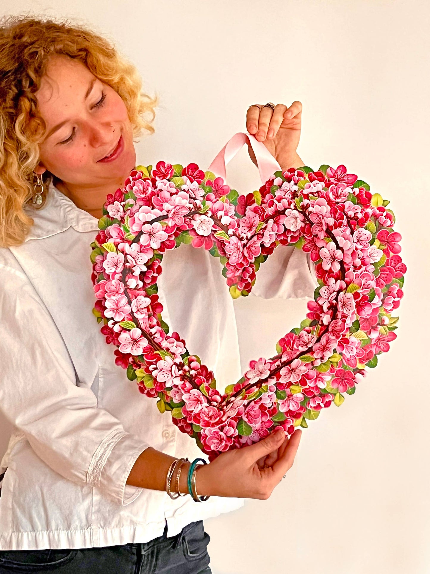 Cherry Blossom Wreath Pop-up Greeting Card