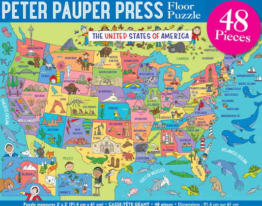 Peter Pauper Press - USA Map Kids' Floor Puzzle